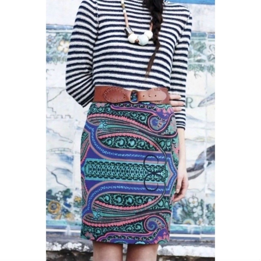 PLENTY by Tracy Reese Paisley Pencil Skirt Sz 8